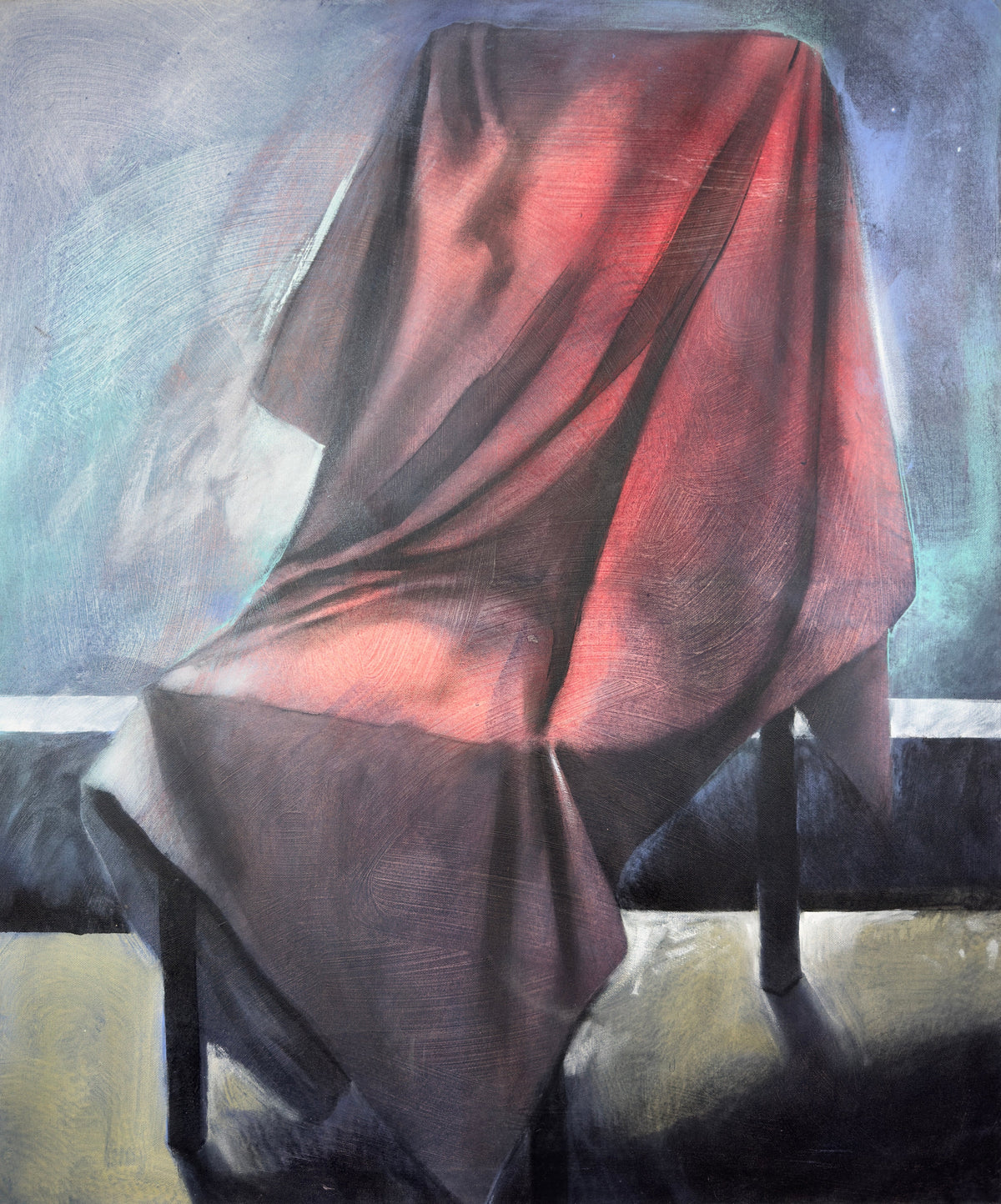 Red Cloth Thrown Across by Peter Wirth, from the Veiled Chairs series