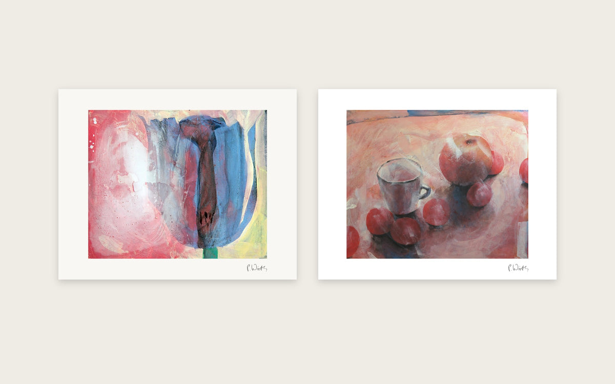 Carmine and Red by Peter Wirth, a set of 2 prints shown side by side