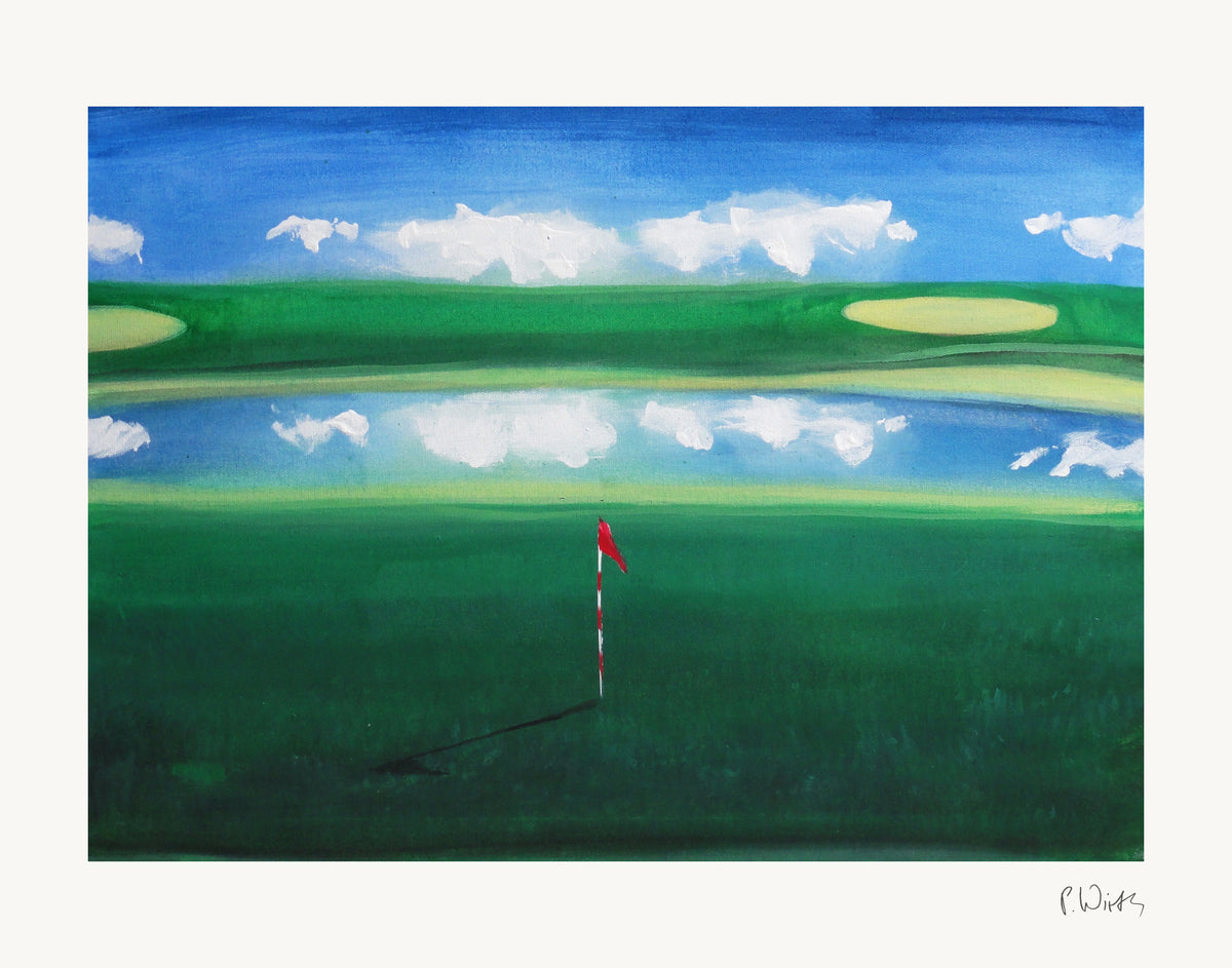 Clouds on the Water by Peter Wirth, the full sheet with its white margin and printed signature