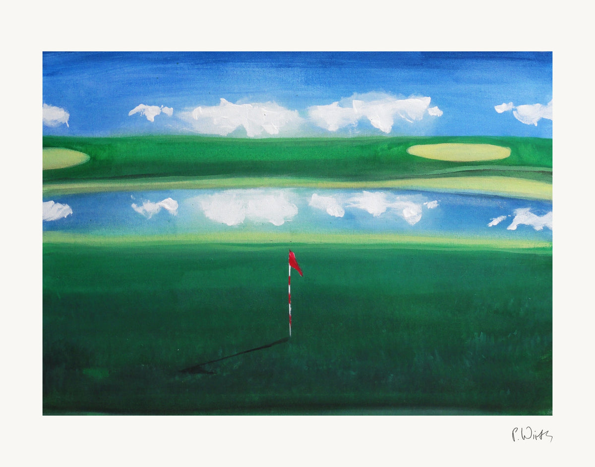 Wolken auf dem Wasser von Peter Wirth, das ganze Blatt mit weißem Rand und gedruckter Signatur