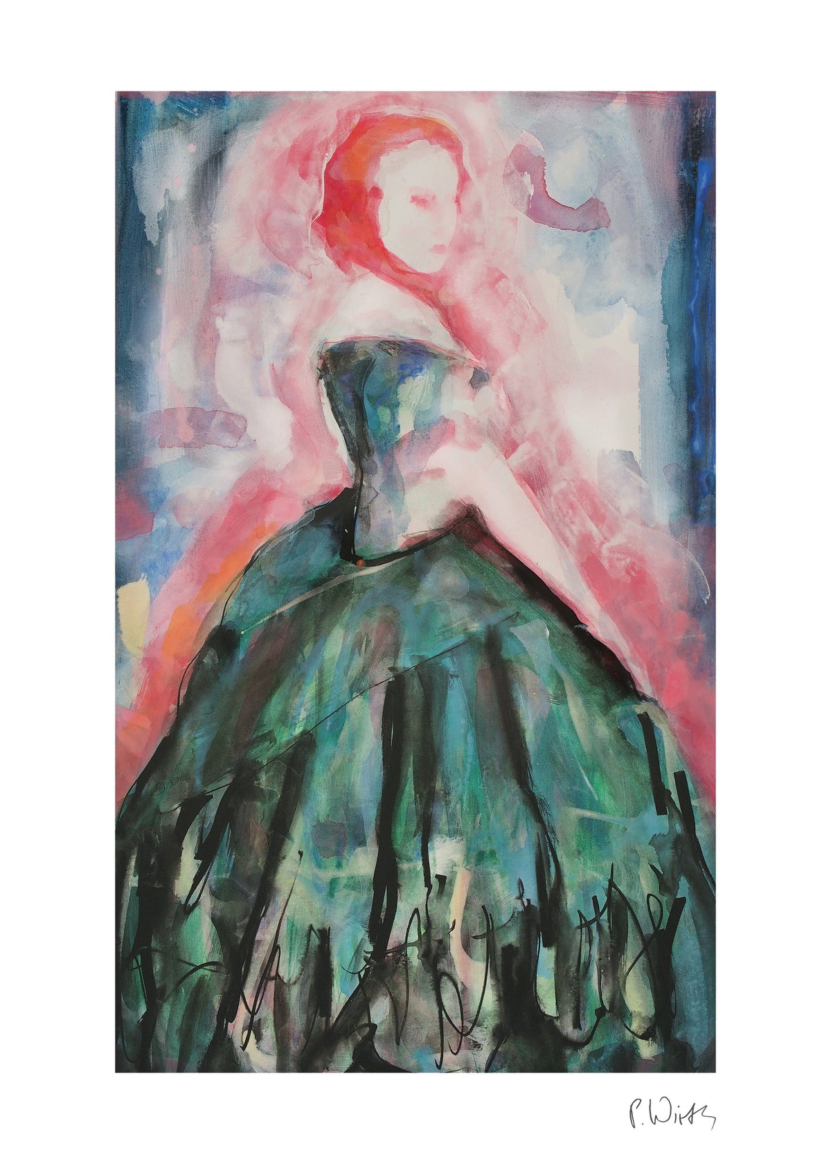 Gräfin Josephine Seidewitz — Fine-Art-Druck nach Peter Wirth, Blatt mit weißem Rand und Signatur