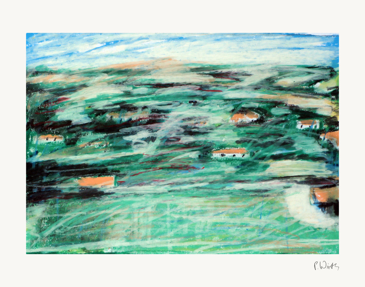 Emerald Expanse in the Wind by Peter Wirth, the full sheet with its white margin and printed signature
