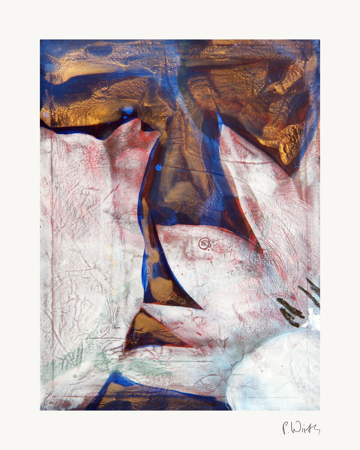 Geometric and Organic Forms by Peter Wirth, the full sheet with its white margin and printed signature