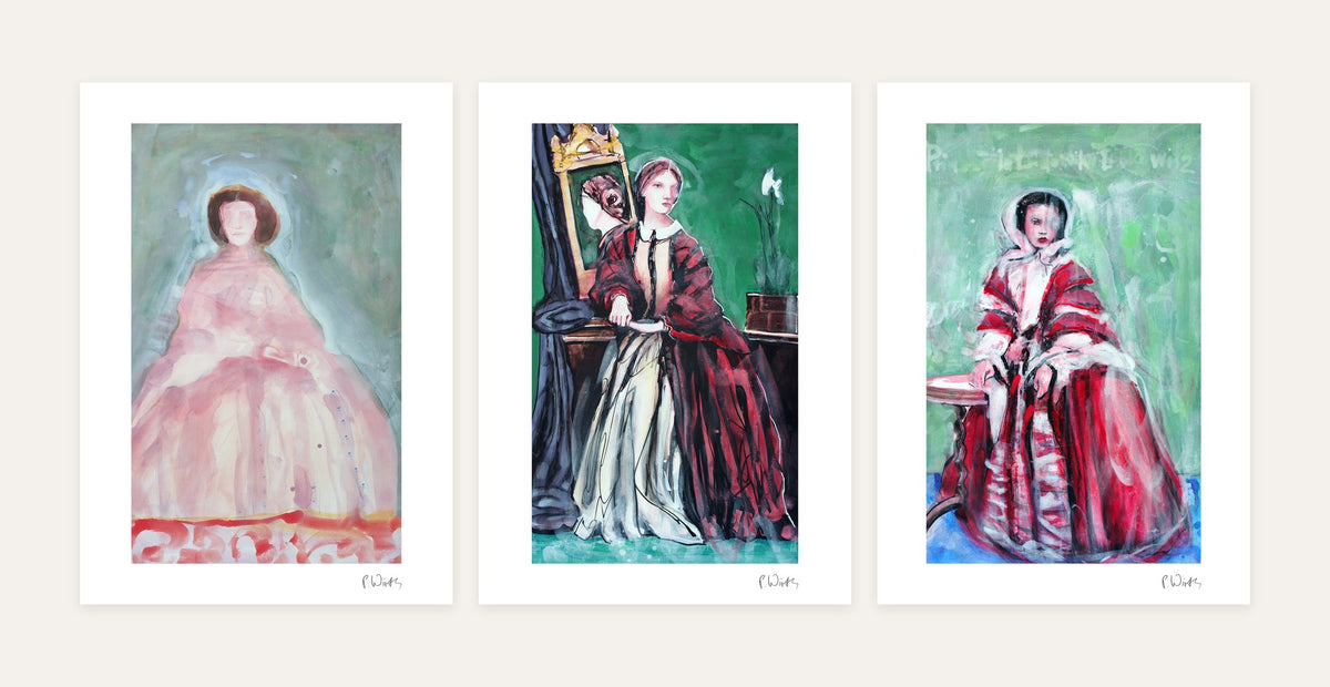 Green Rooms · Three – every sheet of the set with its white margin and printed signature, laid out side by side
