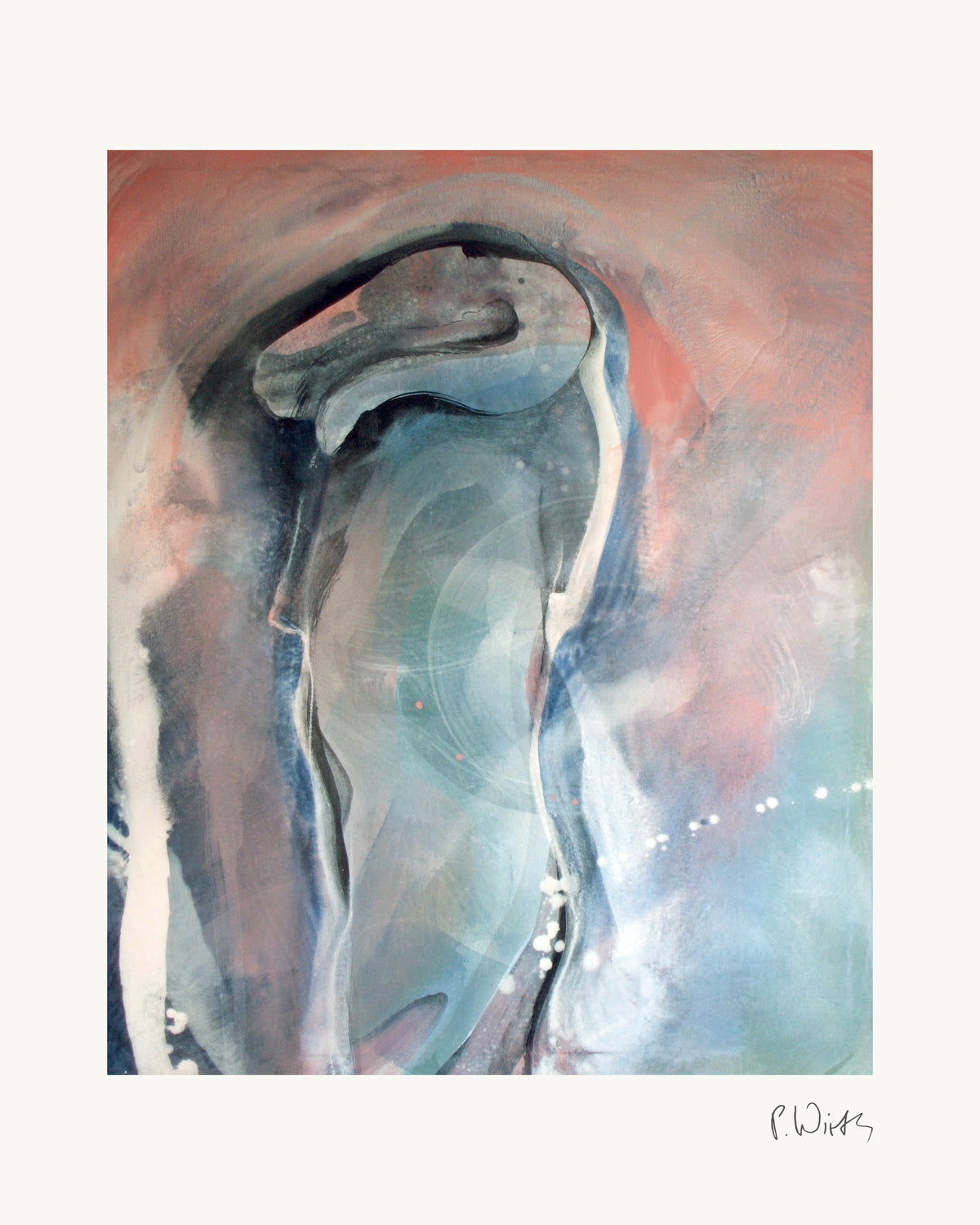 Head in Coral Light by Peter Wirth, the whole sheet with white border and printed signature