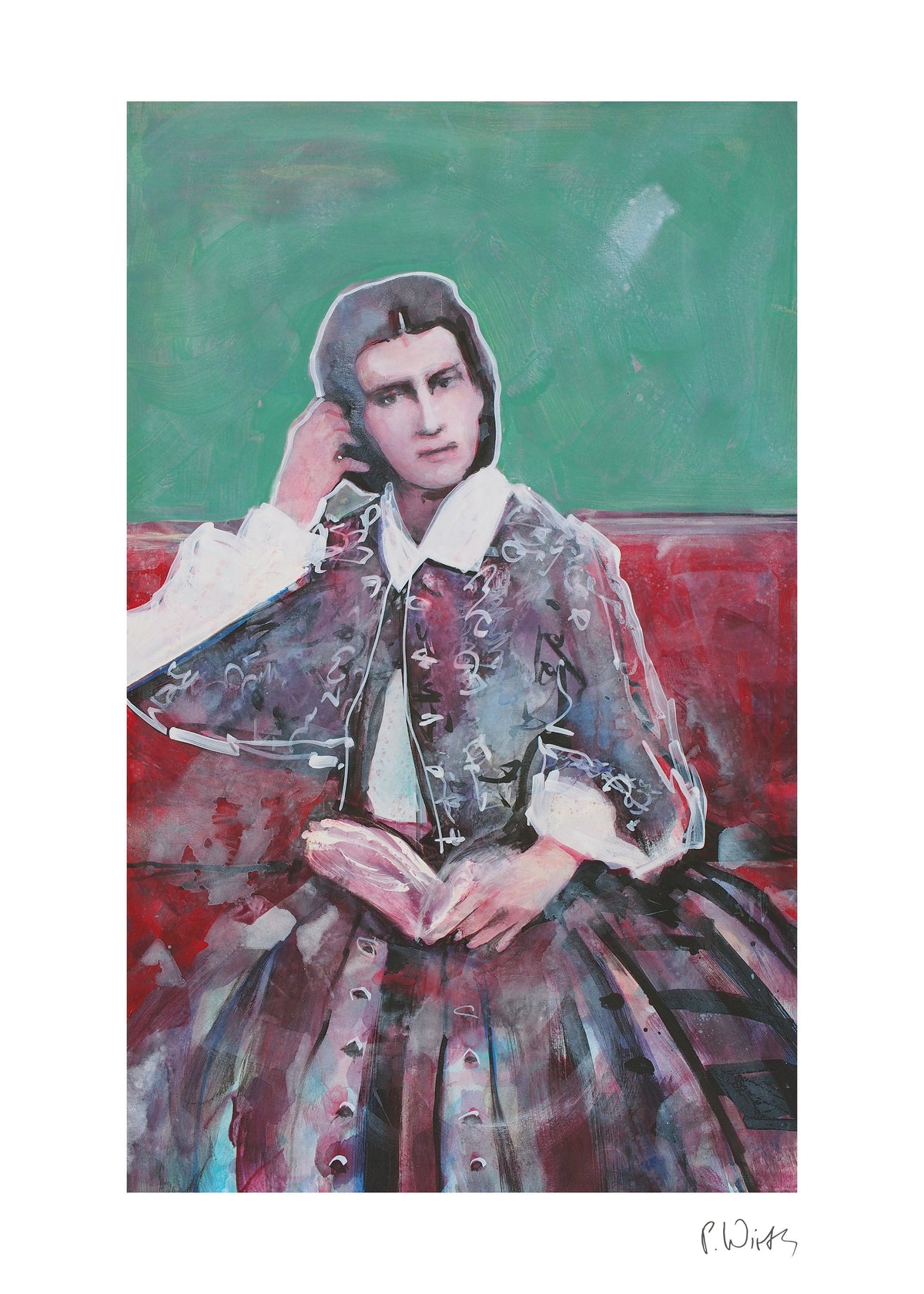 Marie von Neapel IV — Fine-Art-Druck nach Peter Wirth, Blatt mit weißem Rand und Signatur