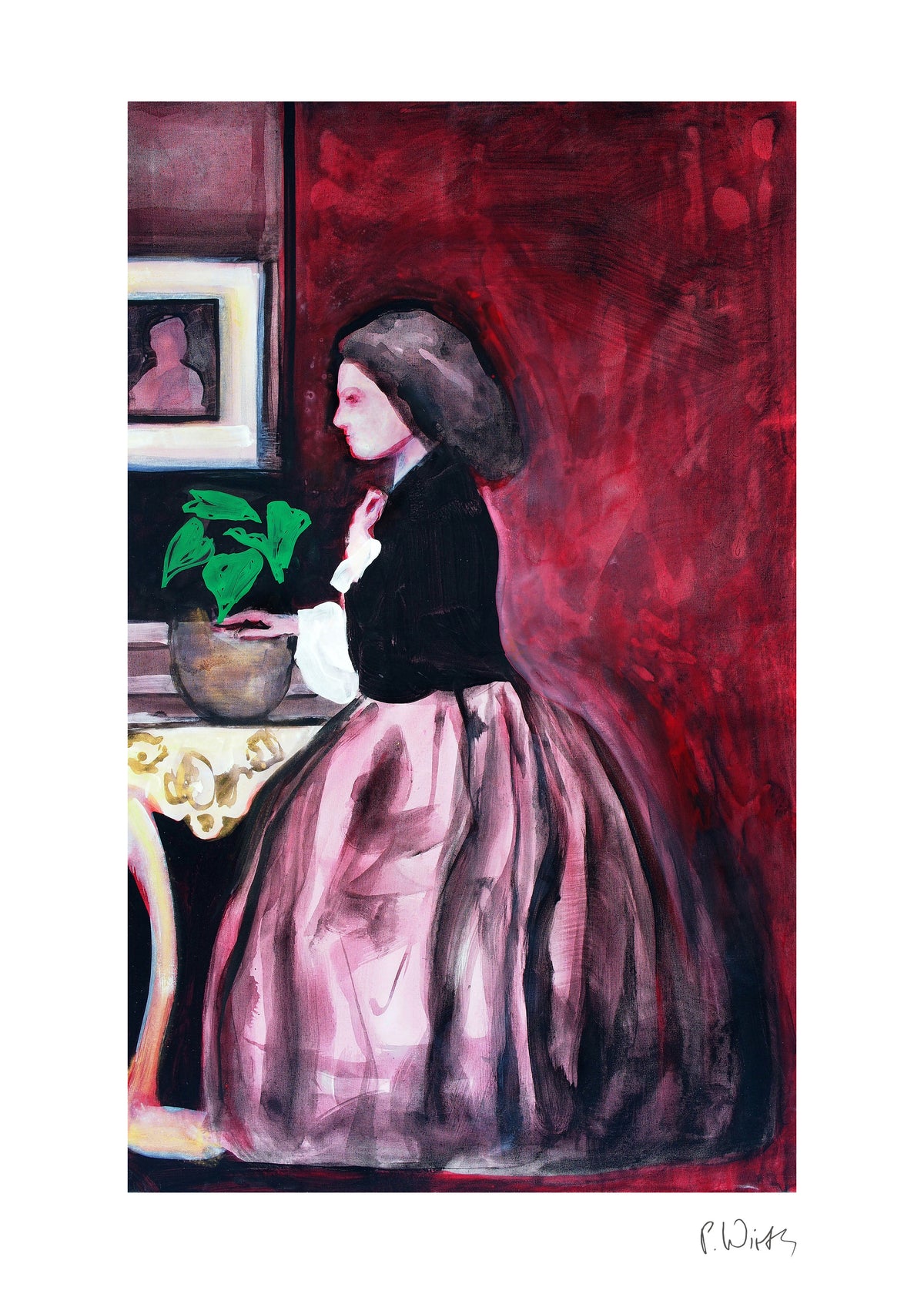 Miss E. Brahan — Fine-Art-Druck nach Peter Wirth, Blatt mit weißem Rand und Signatur