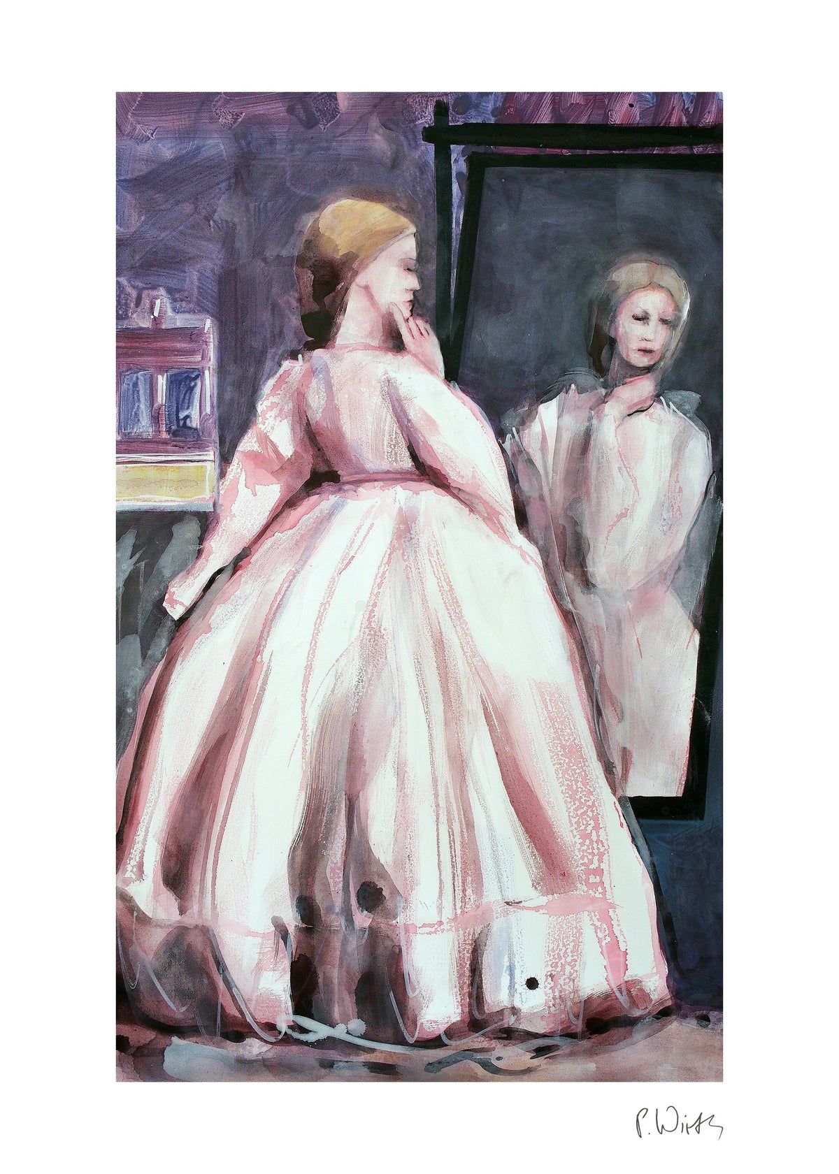 Miss Millaut — fine art print after Peter Wirth, sheet with white border and signature