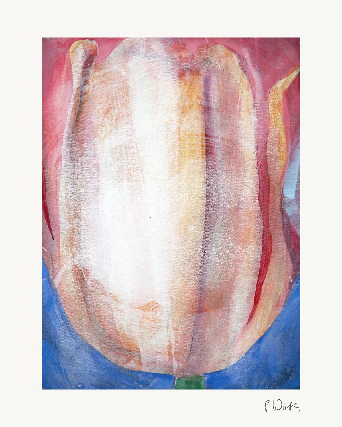 Tulip II by Peter Wirth, the full sheet with its white margin and printed signature