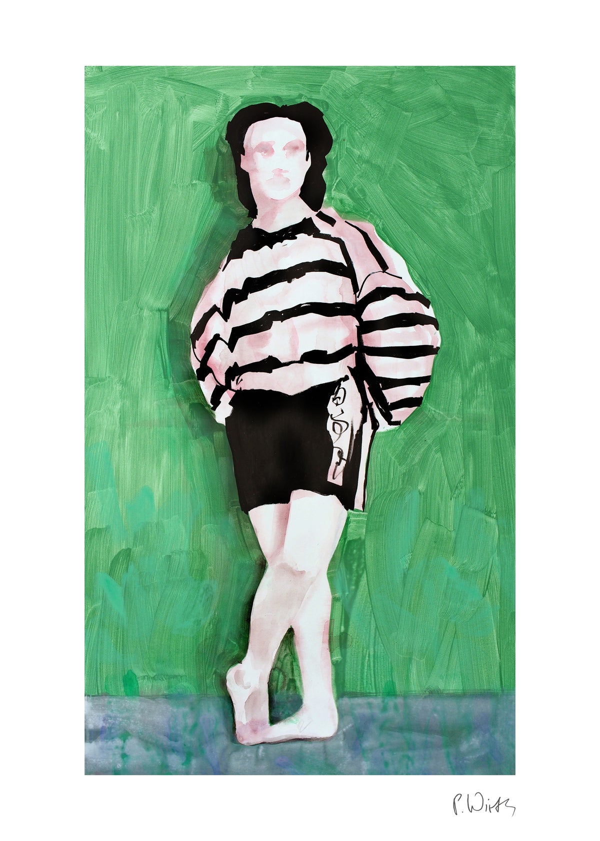 Parisian Beauty in Trousers — fine art print after Peter Wirth, sheet with white border and signature