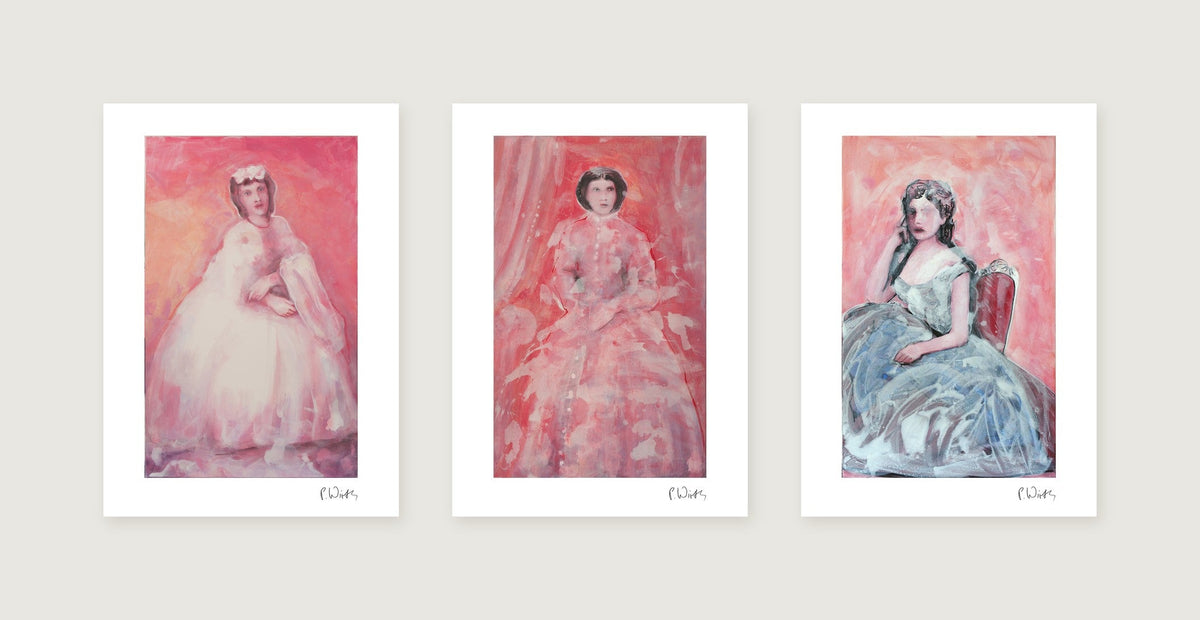 Drei Blätter nebeneinander: Madame Narischkin · Marquise Hélène Pallavicini · Mademoiselle Silvia Judith — Peter Wirth