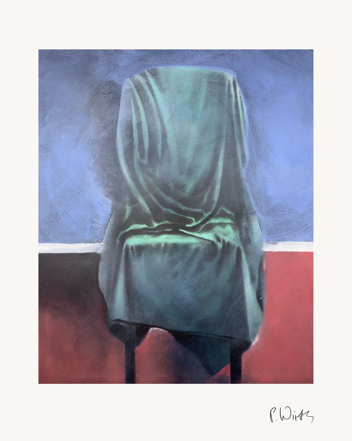 Sea Green over the Chair by Peter Wirth, the full sheet with its white margin and printed signature