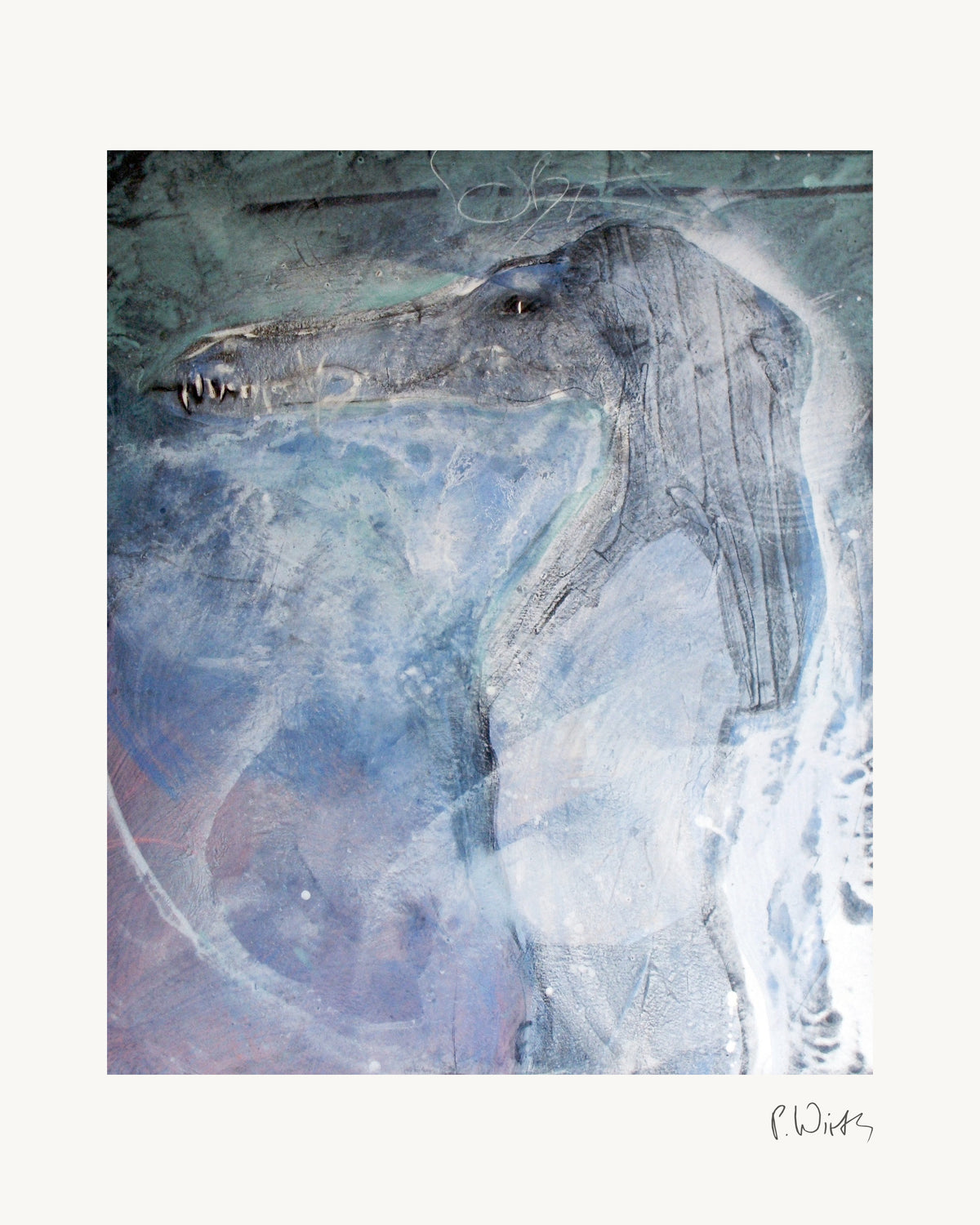 Shadow of Sobek by Peter Wirth, the whole sheet with white border and printed signature