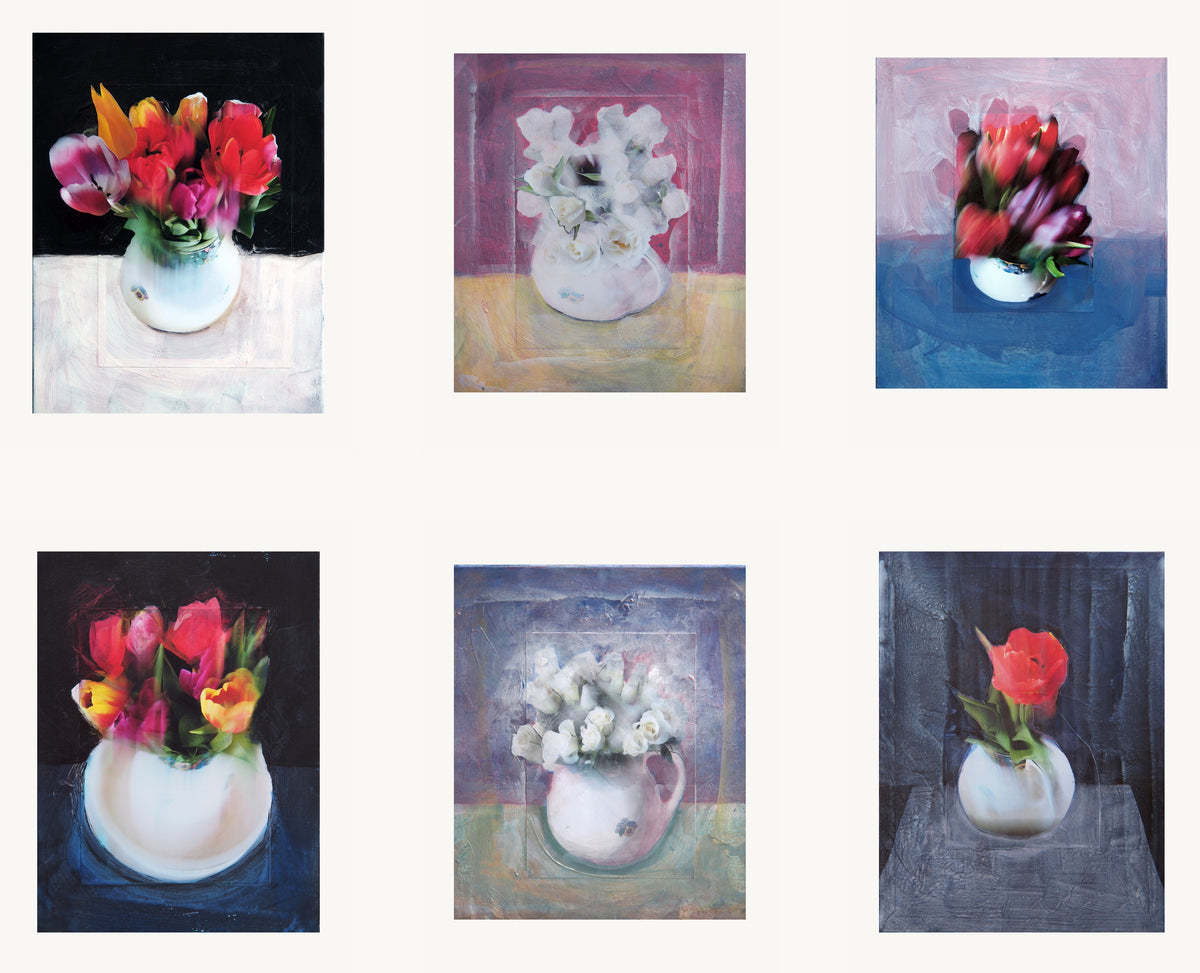 The White Vase · Six by Peter Wirth, six sheets hung as one wall