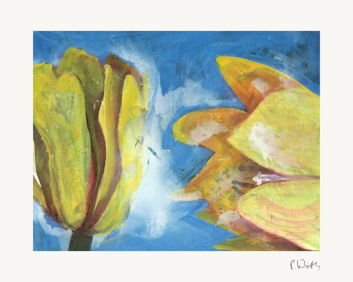 Blossoms II by Peter Wirth, the full sheet with its white margin and printed signature