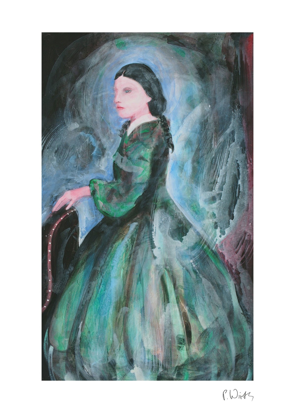 Erzherzogin Charlotte — Fine-Art-Druck nach Peter Wirth, Blatt mit weißem Rand und Signatur