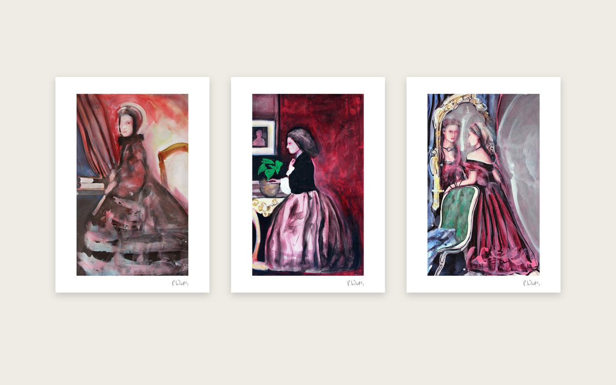 Burgundy II by Peter Wirth, a set of 3 prints shown side by side