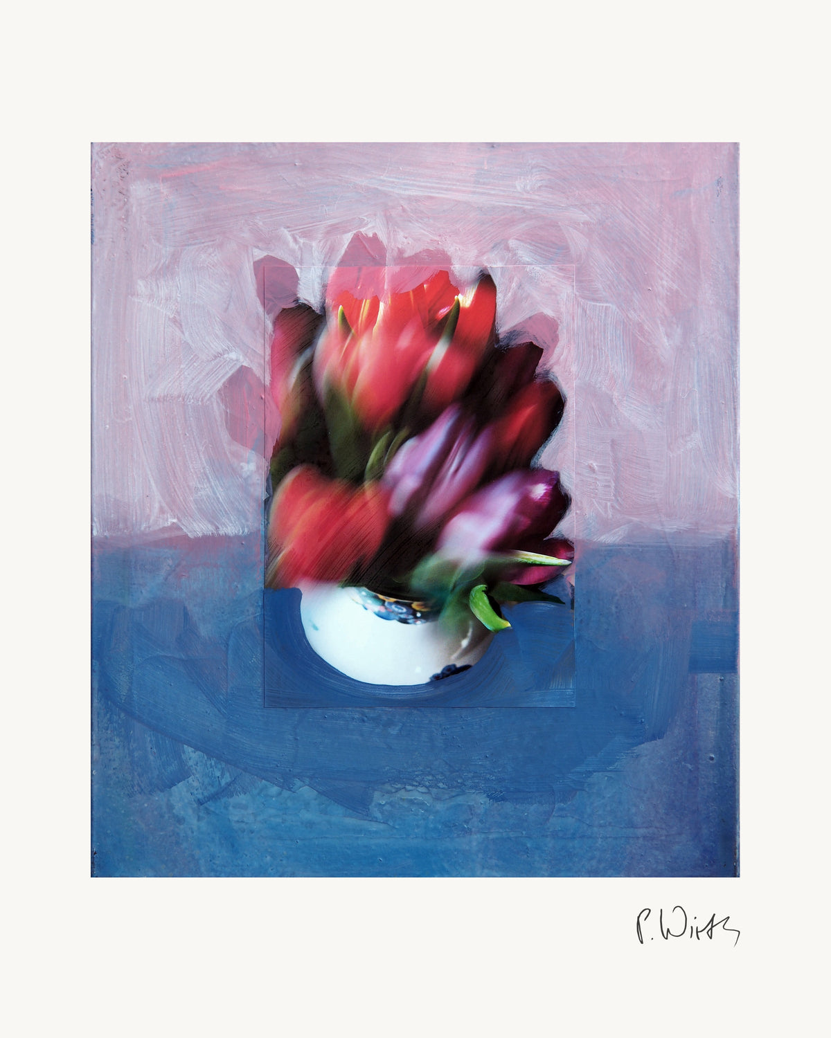 Bouquet by Peter Wirth, the full sheet with its white margin and printed signature