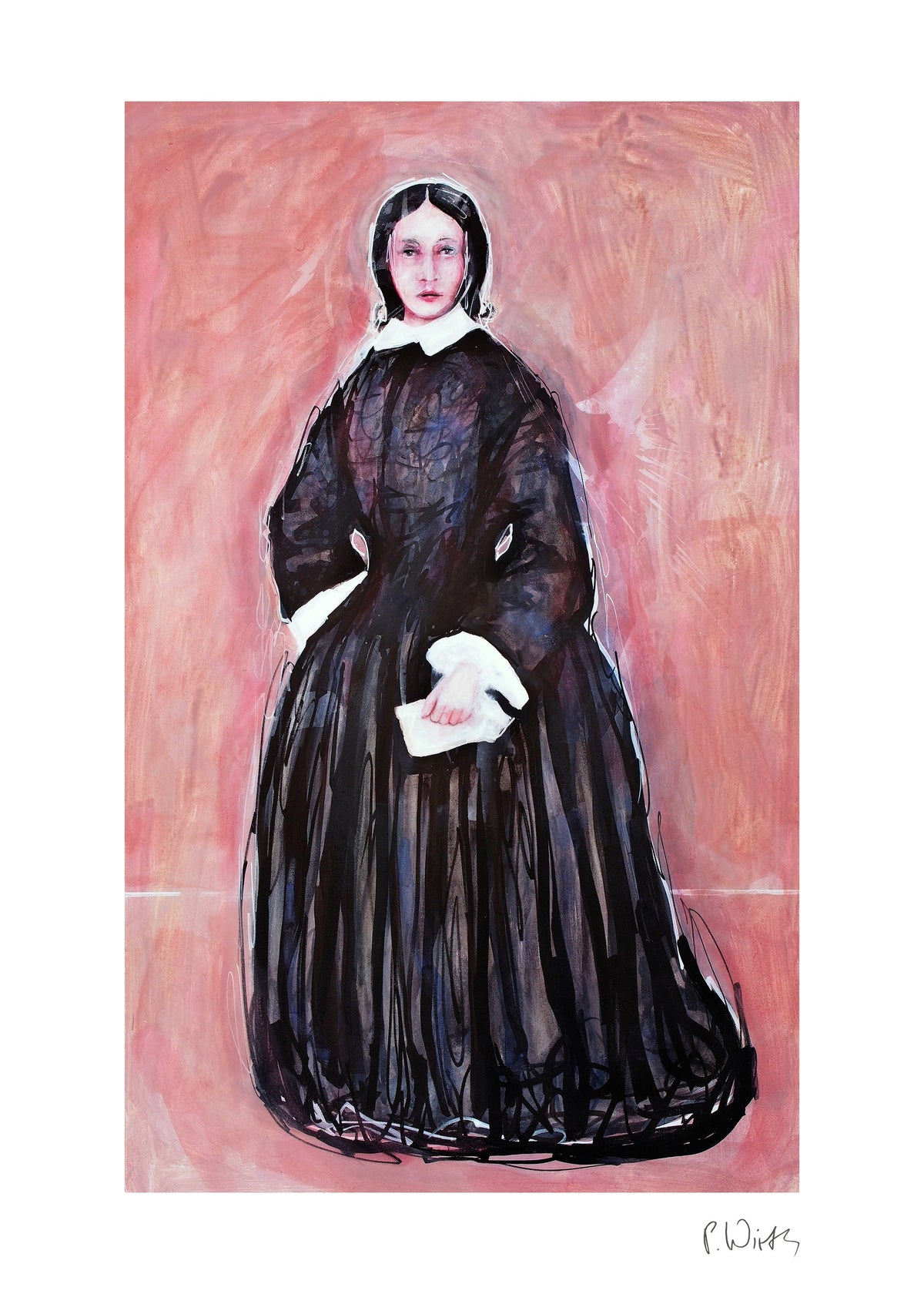 George Sand — fine art print after Peter Wirth, sheet with white border and signature