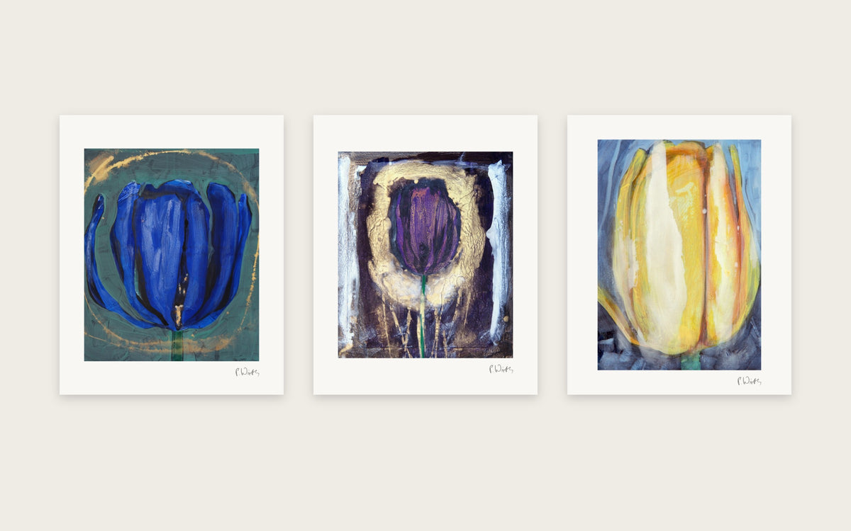 Golden Halo by Peter Wirth, a set of 3 prints shown side by side
