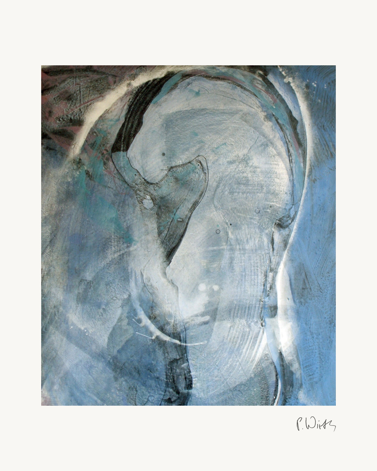Gray Head, Rising by Peter Wirth, the whole sheet with white border and printed signature