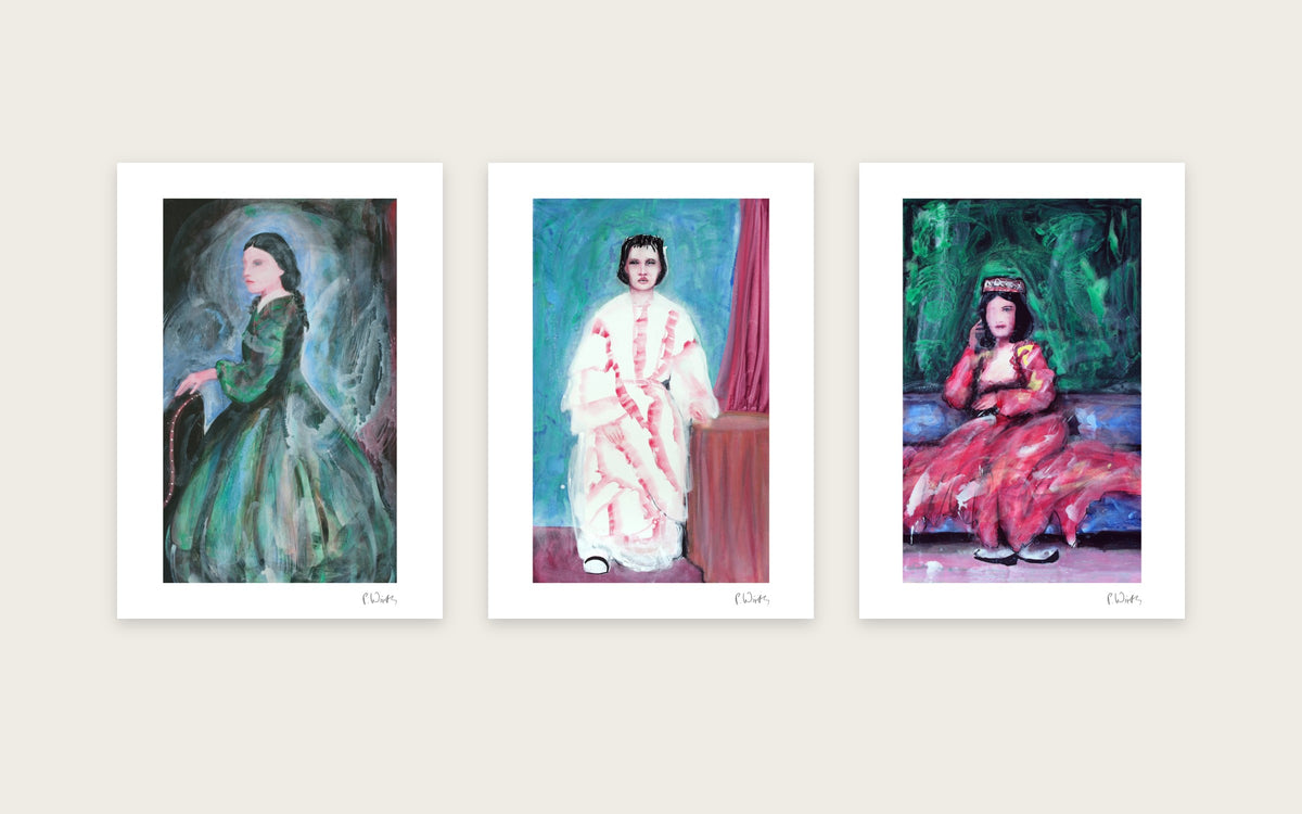 Green Rooms II by Peter Wirth, a set of 3 prints shown side by side