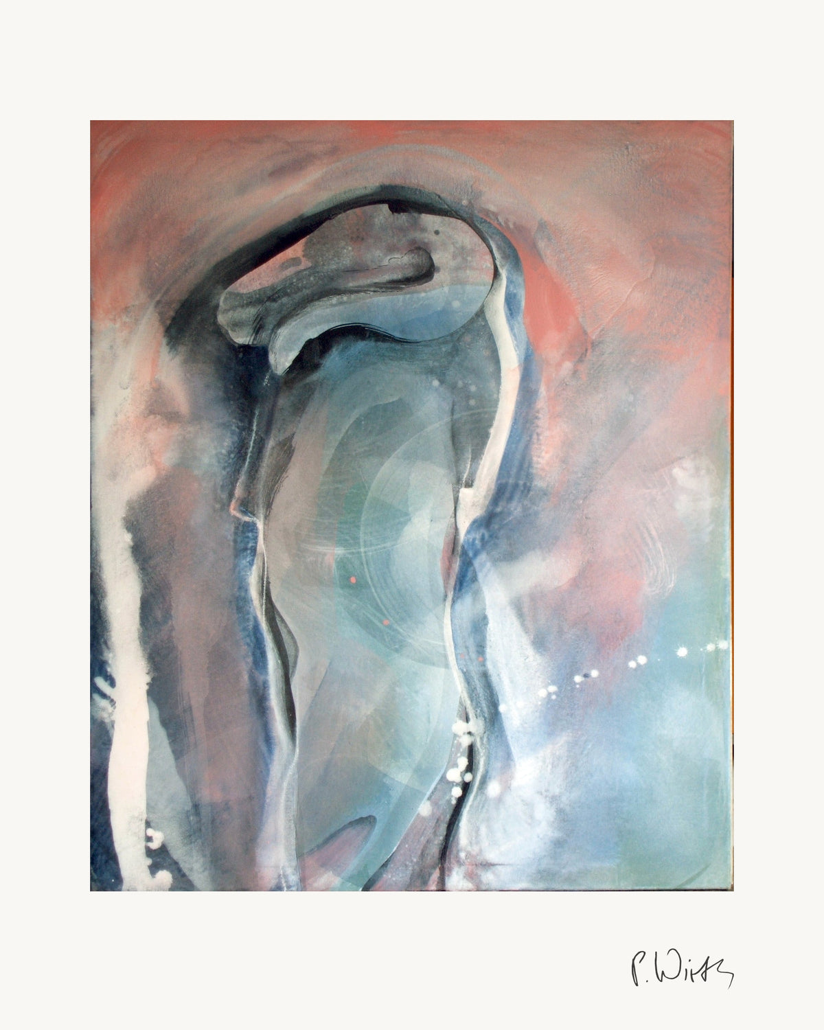 Head in Coral Light by Peter Wirth, the whole sheet with white border and printed signature