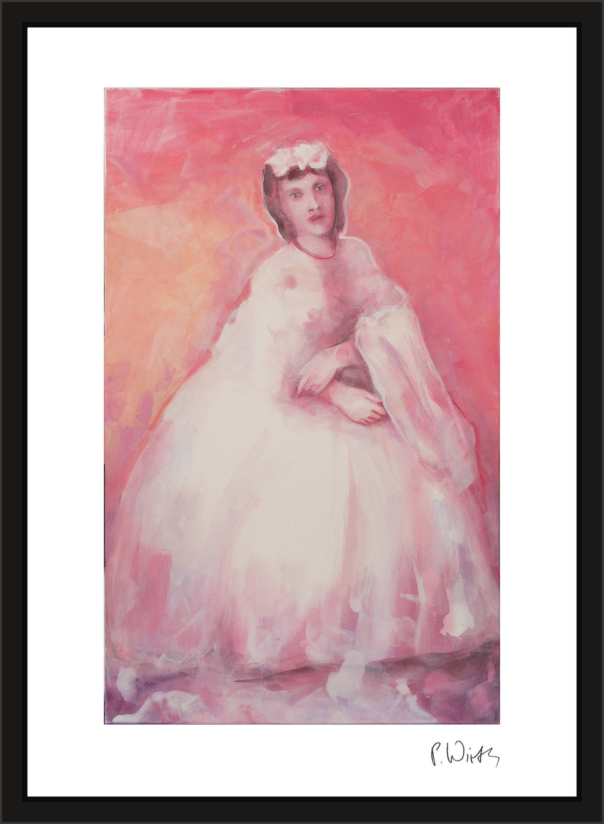 Madame Narischkin — framed in narrow black wood with acrylic glazing, no mount
