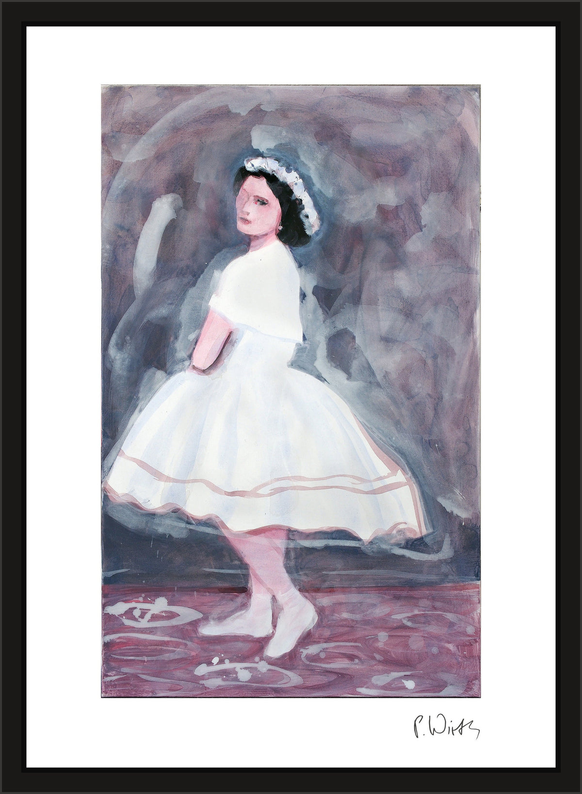 Mademoiselle Laurent, Dancer at the Paris Opera — framed in narrow black wood with acrylic glazing, no mount
