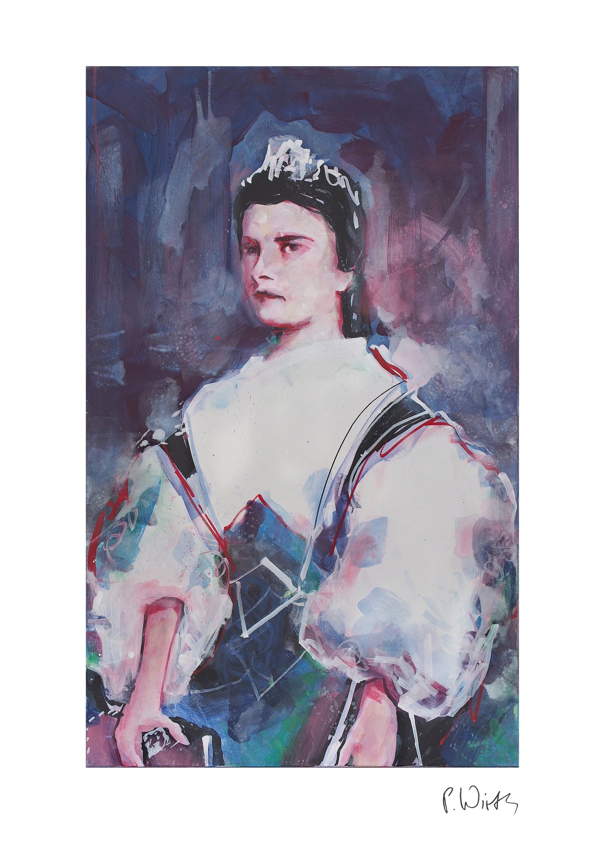 Marie of Naples II — fine art print after Peter Wirth, sheet with white border and signature