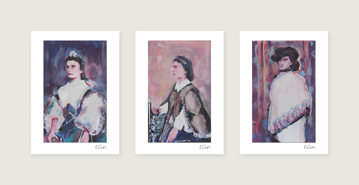 Drei Blätter nebeneinander: Marie von Neapel II · Marie von Neapel III · Marie von Neapel V — Peter Wirth