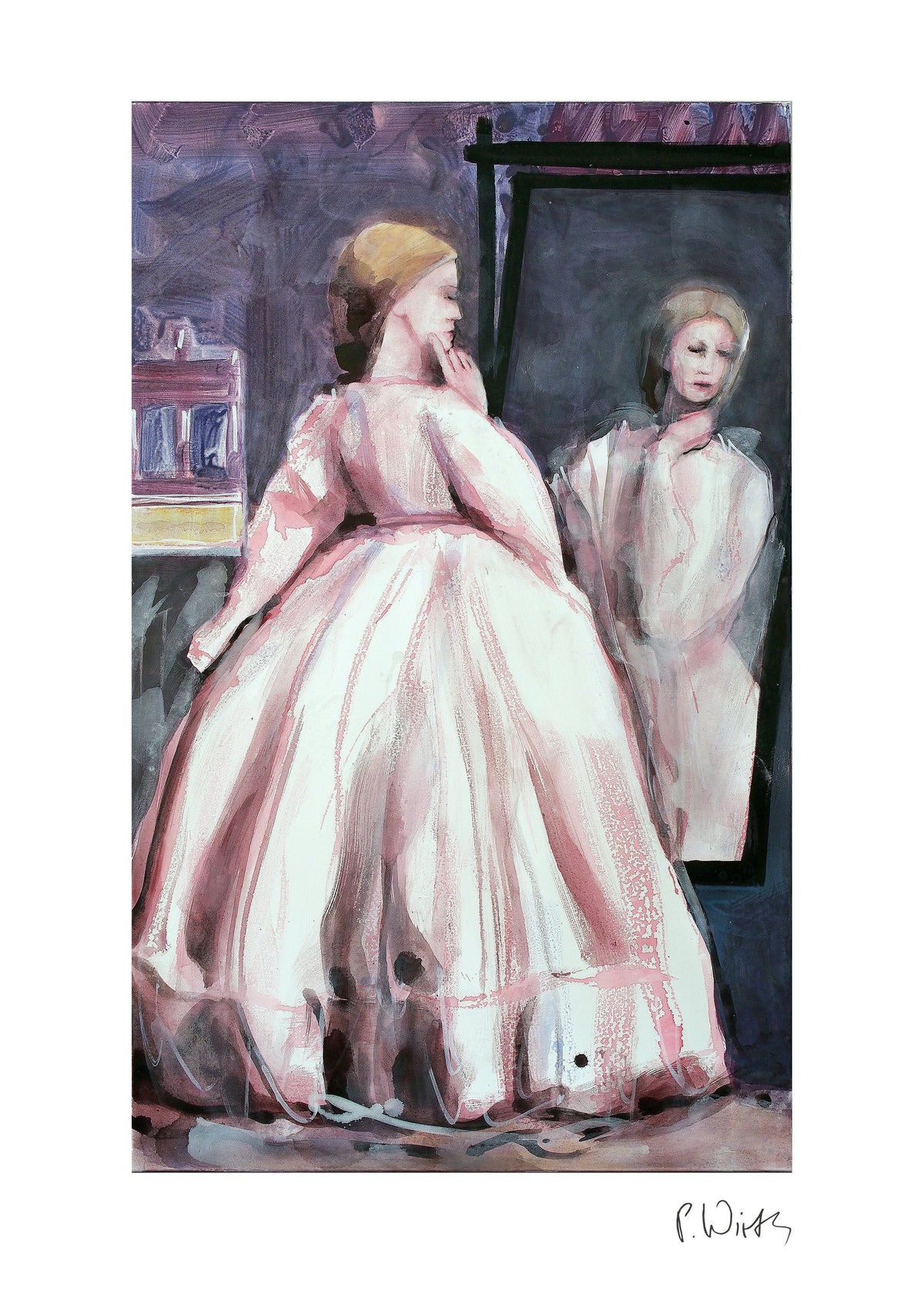 Miss Millaut — Fine-Art-Druck nach Peter Wirth, Blatt mit weißem Rand und Signatur