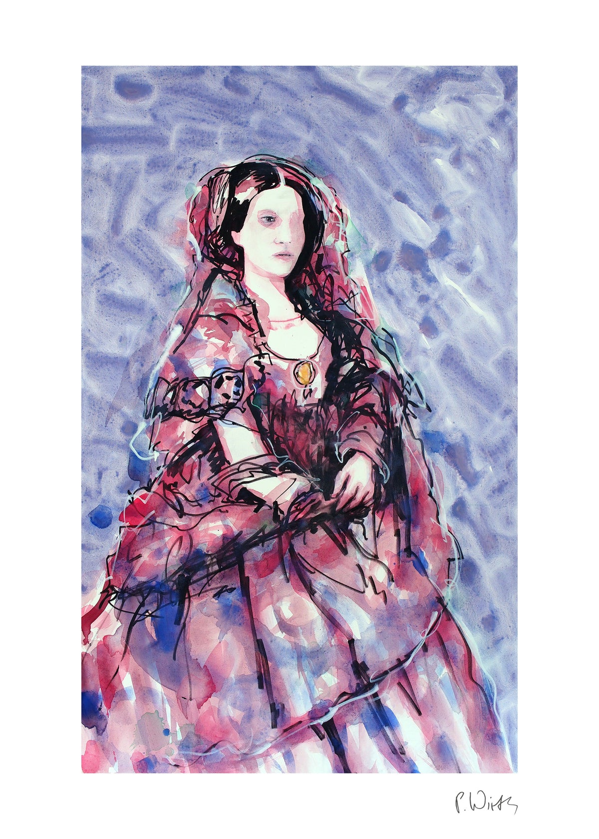 Princess Kotschubey — fine art print after Peter Wirth, sheet with white border and signature