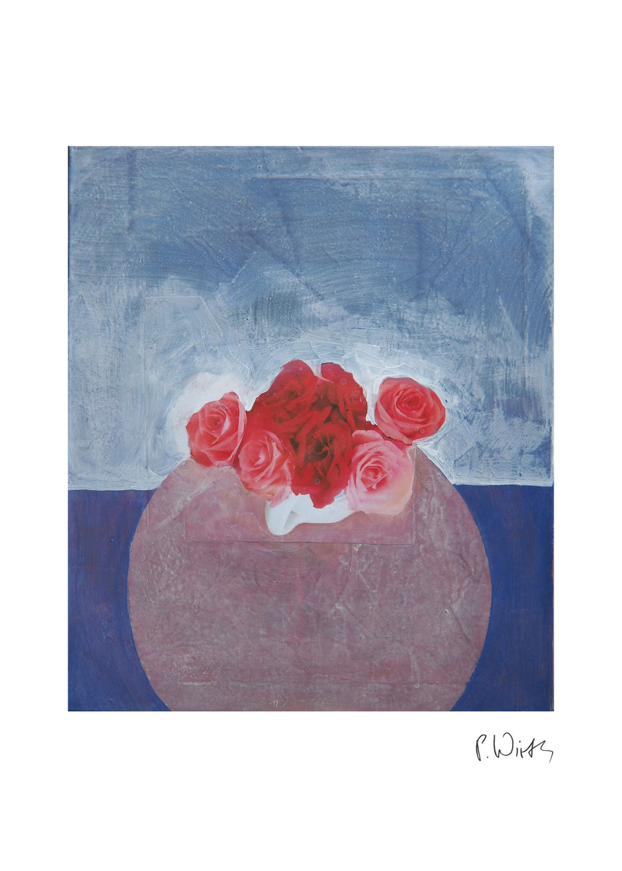 Red Roses on Blue