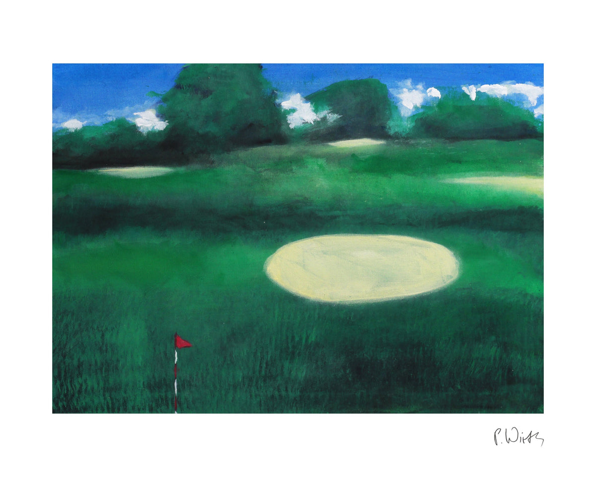 Sommerlicht auf dem Fairway — Fine-Art-Druck nach Peter Wirth, Blatt mit weißem Rand und Signatur