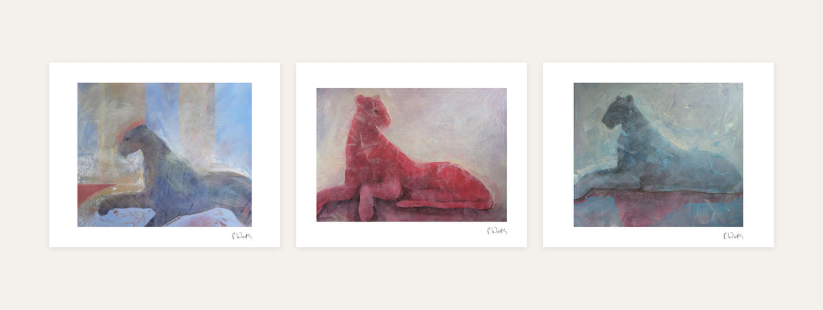 The Great Cat · Three – every sheet of the set with its white margin and printed signature, laid out side by side