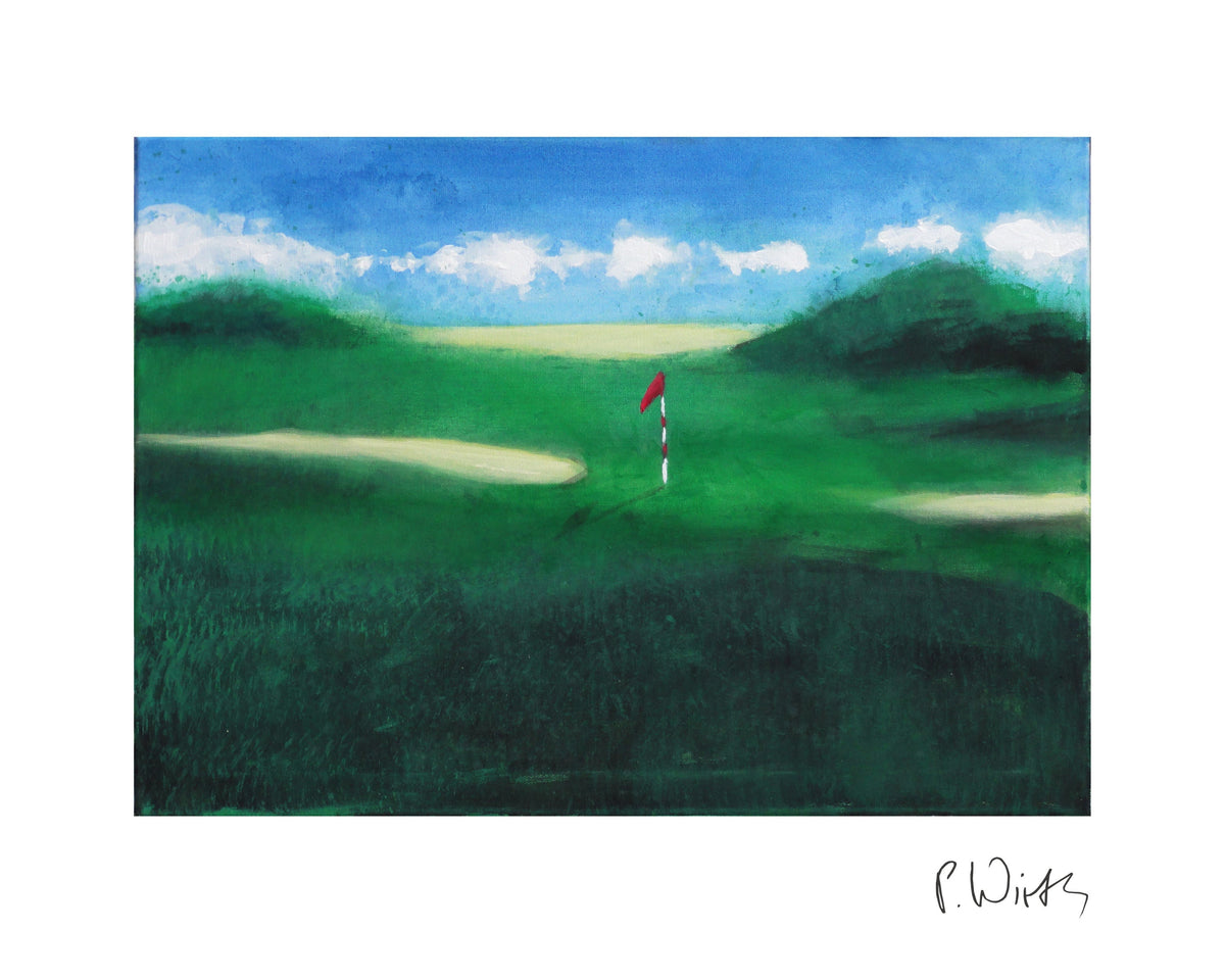 The Red Flag — fine art print after Peter Wirth, sheet with white border and signature