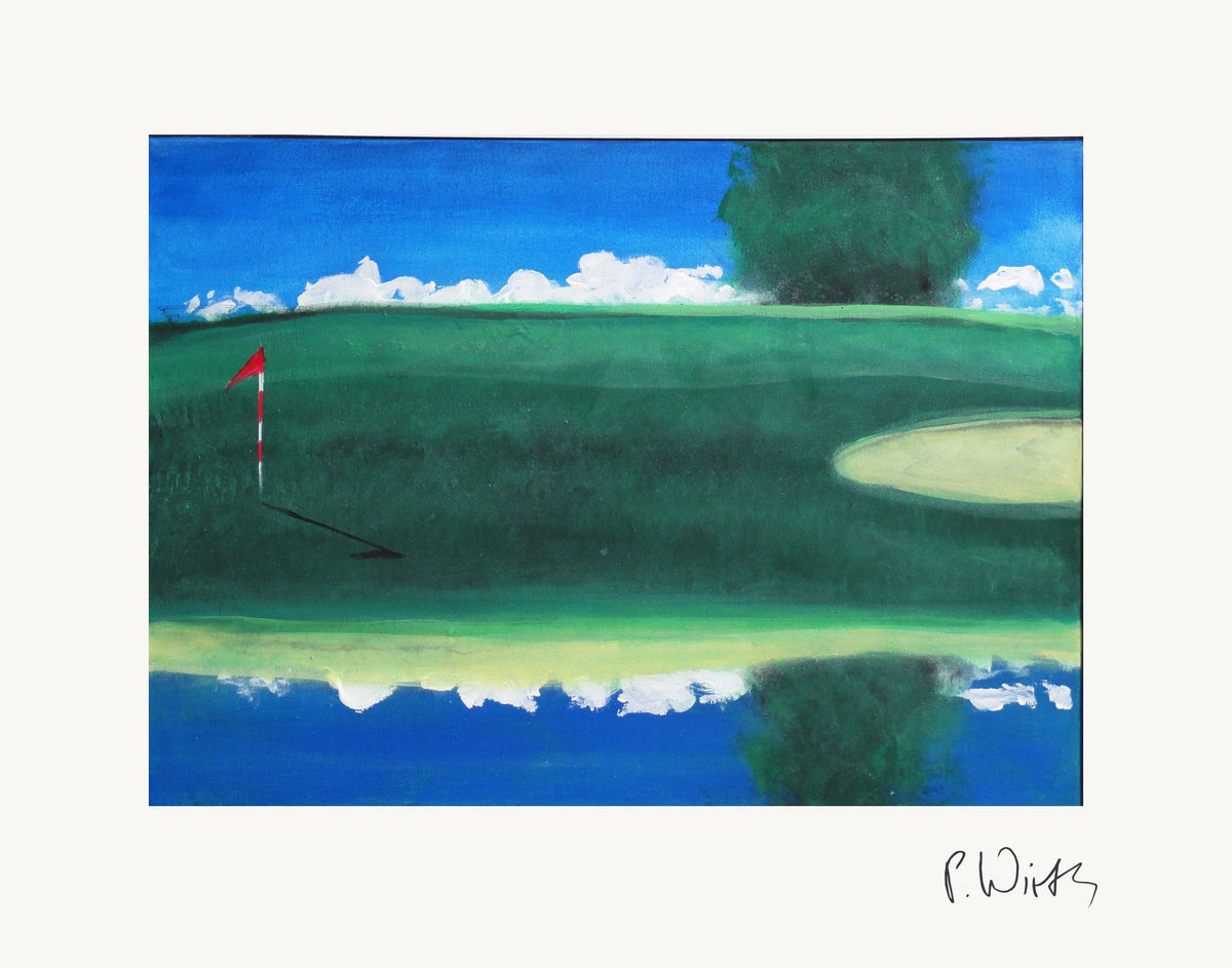 The Tree by the Green by Peter Wirth, the full sheet with its white margin and printed signature