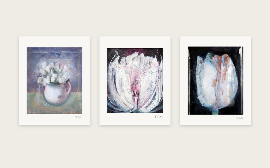 White Blooms in Shadow · Three